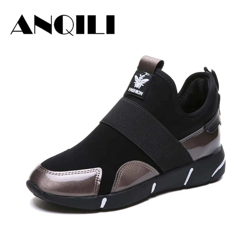 ANQILI/новые женские осенние Брендовые повседневные лоферы на плоской подошве