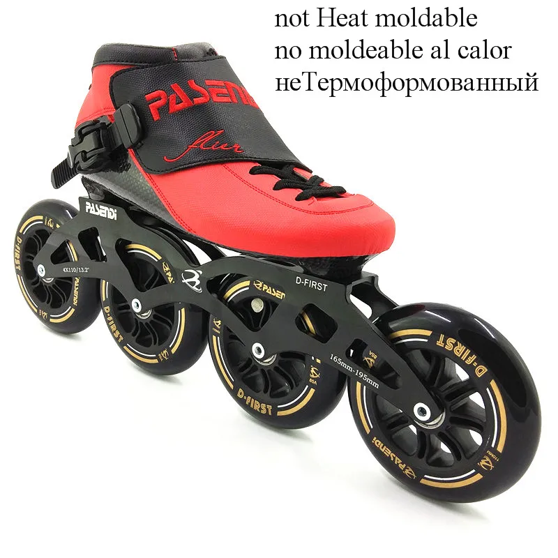 no Heat moldable PASENDI тепла для видеосъемки встроенный скорости кататься на коньках велосипед/детскй 4-колесный 110 мм 100 мм термопластика с механизмом взаимного скрепления для катания на роликах для мужчин и женщин, профессиональный rolki кататься на коньках - Цвет: no Heat moldable