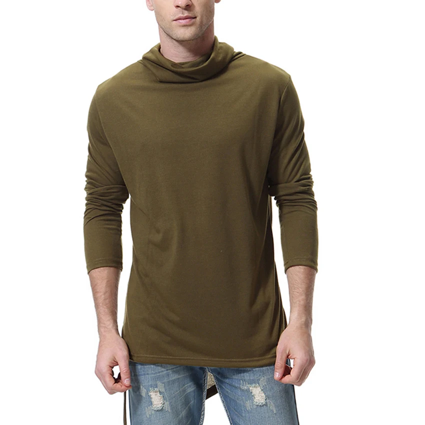 

Long Sleeve t shirt Men Turtle-neck Top Tees Mens T Shirts Fashion Solid T-shirt Male tshirt High Street tee shirt Clothing Tops