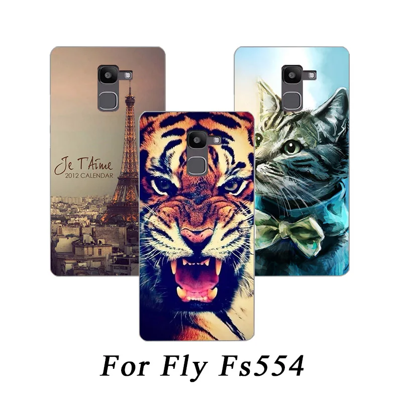 Мягкий чехол для телефона из ТПУ Fly FS554 Power Plus FHD силиконовые чехлы с рисунком волка
