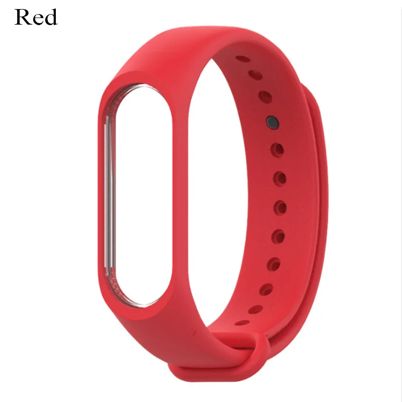 Red Mi band 3 ремешок pulsera удобный силиконовый mi 3 ремешок на запястье для mi Band 3 пульсометр смарт-браслет - Цвет: Red
