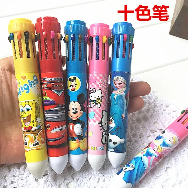 4 шт. в партии милая Шариковая ручка с мультипликационным принтом kawaii 10 цветов