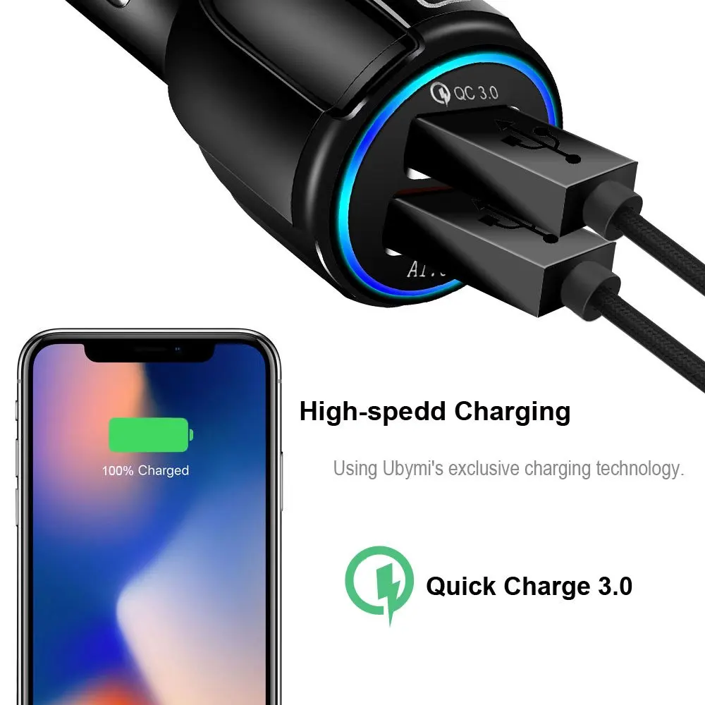 Автомобильное зарядное устройство USB Quick Charge 3 0 2 для мобильного телефона порта