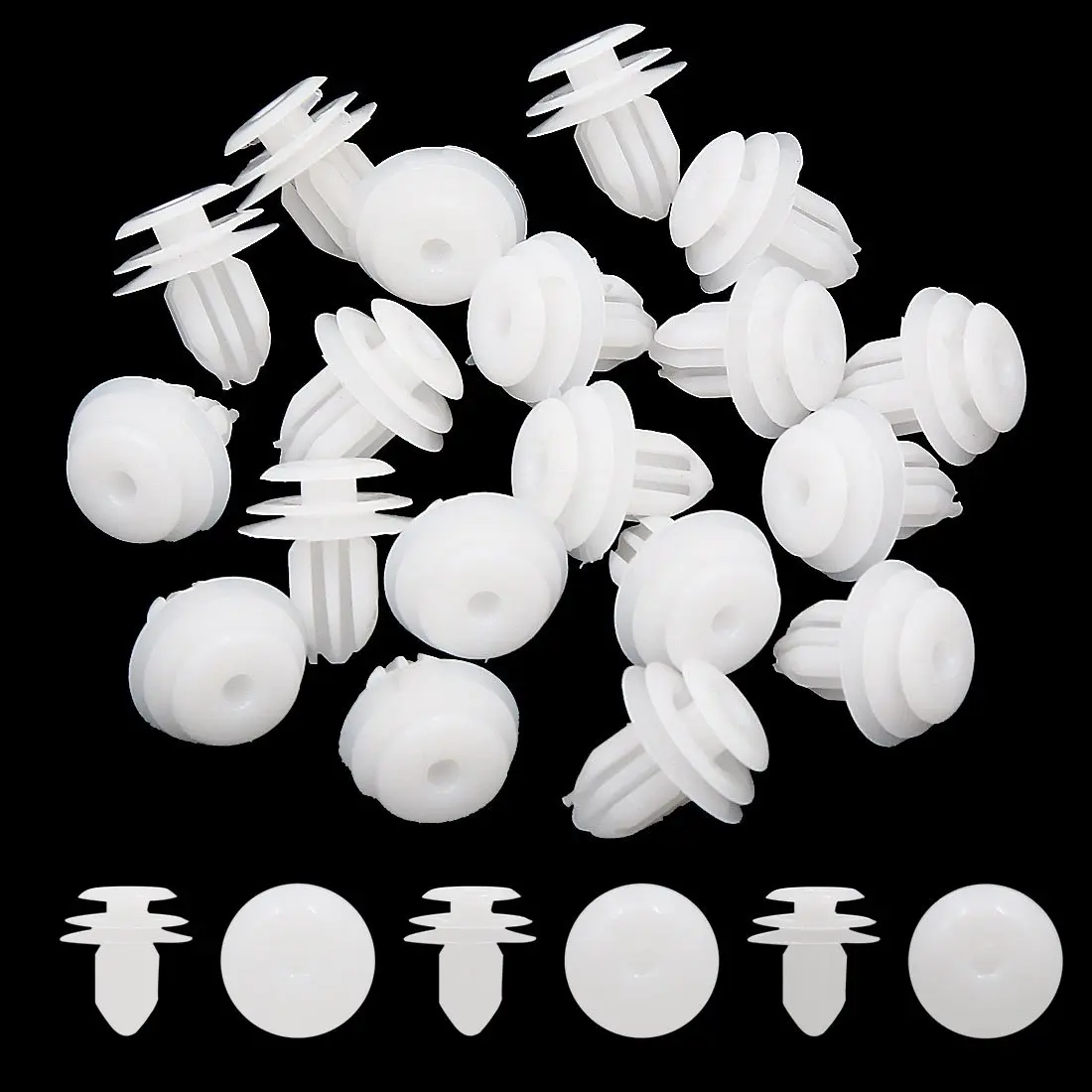 

uxcell 20Pcs 8mm Hole Car Rivets Push-Type Bumper Retainer Trim Hood Panel Clip White