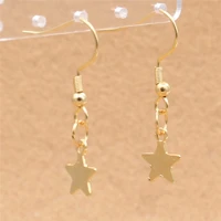 316 l stainless steel real golden plated women brief drop earrings classical star charms never fade anti allergy