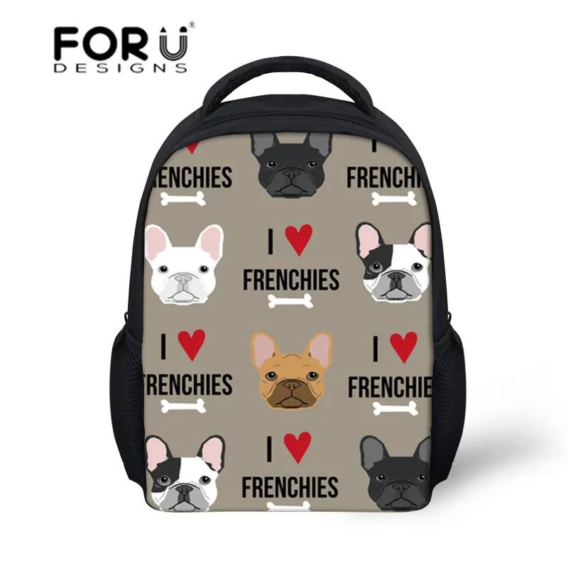 FORUDESIGNS/школьные сумки Детский рюкзак с принтом французского бульдога рюкзаки для