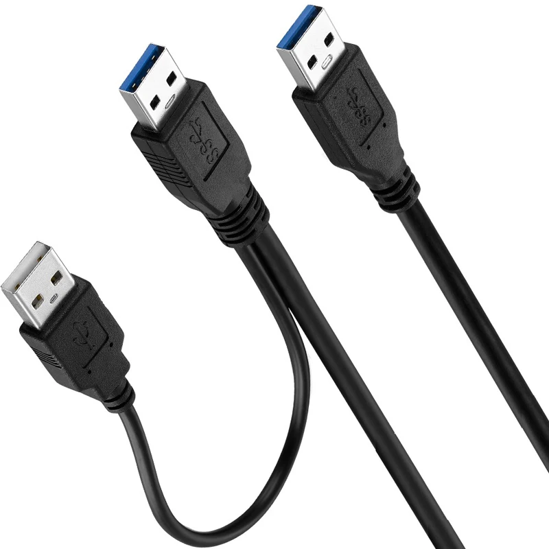 Bochara USB 3,0 тип A+ USB источник питания для USB 3,0 тип A Мужской USB 3,0 кабель для передачи данных из фольги+ Плетеный экранированный для HDD