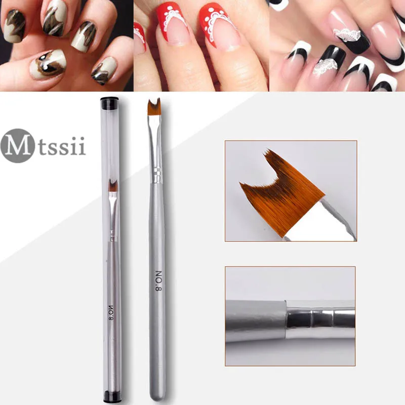Mtssii кисти для дизайна ногтей УФ-гель рисования Инструменты маникюра полумесяц