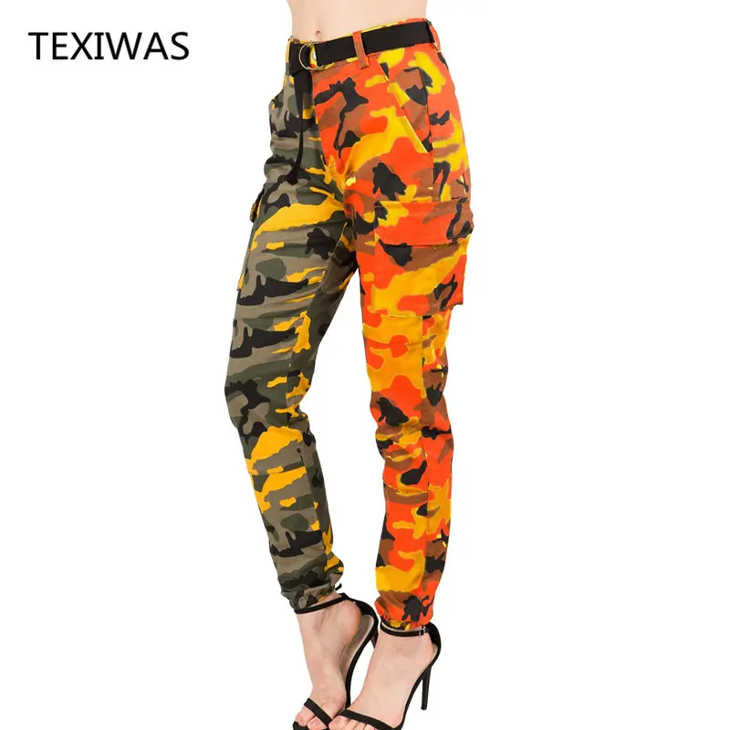 Брюки карго TEXIWAS весенние камуфляжные брюки для женщин джинсы шаровары Модные