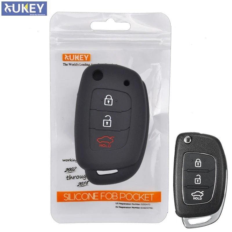 

3 Button Silicone Car Remote Flip Key Fob Shell Cover Case For Hyundai Creta I10 I20 Tucson Elantra Santa Fe 2016 2017 2018