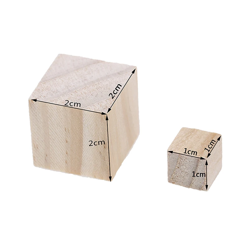 

20/50PCS/Lot DIY 10mm/20mm Wooden Square Blocks High quality Mini Cubes Embellishment for Woodwork Craft