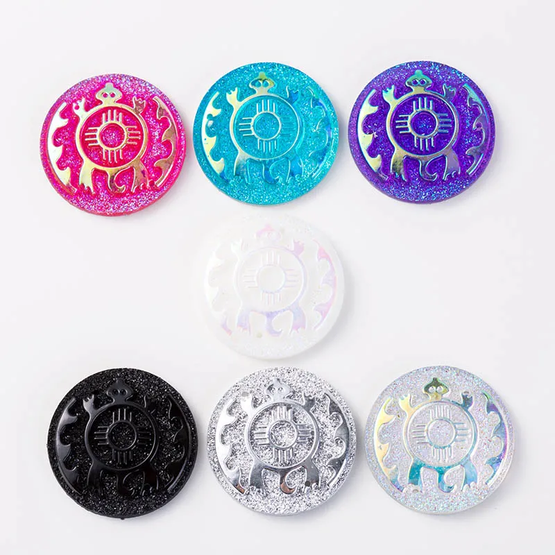 Flat Back Turtle Sew On Rhinestones Cabochon For Native American Beadwork Jewelry Making with 2 holes 25mm 100pcs/lot|flat back|sew onflat back