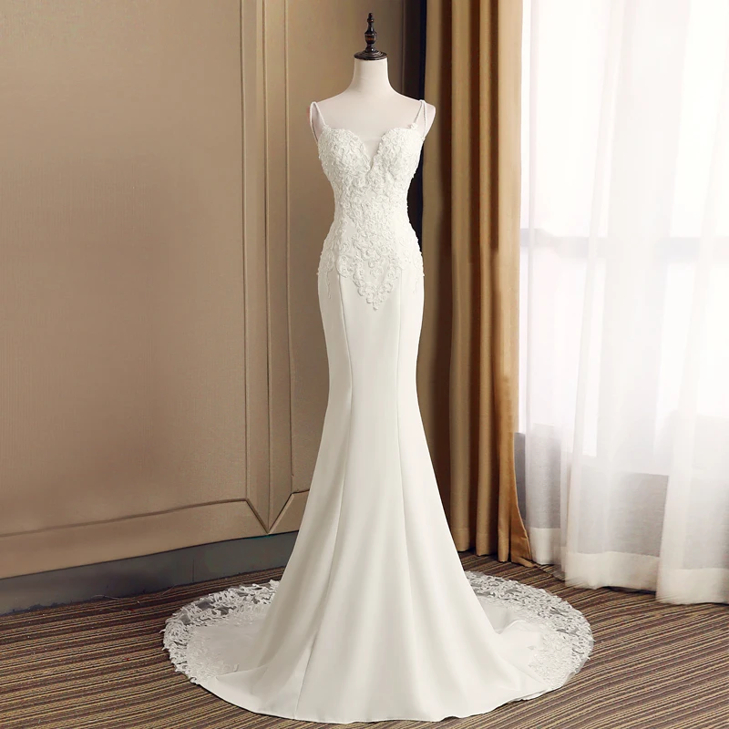 Элегантное платье с v образным вырезом кружево бисером и хрусталем Vestidos De Novia