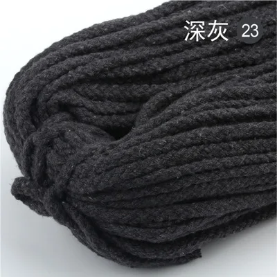 23 Цветной хлопковый шнур, натуральный бежевый витой шнур, веревочка для рукоделия макраме, сделай сам, домашний, декоративный Плетеный материал, 5 мм* 100 ярдов - Цвет: 23
