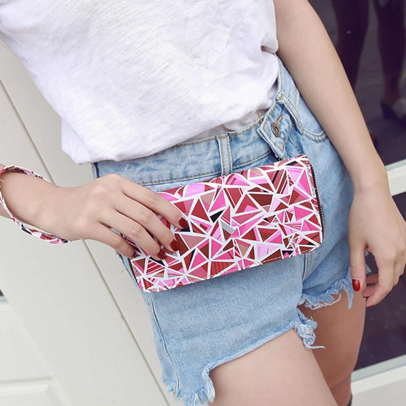 Красочные Печати Женщины Кошелек Кожаный Женский Держателя Карты Сцепления Carteira