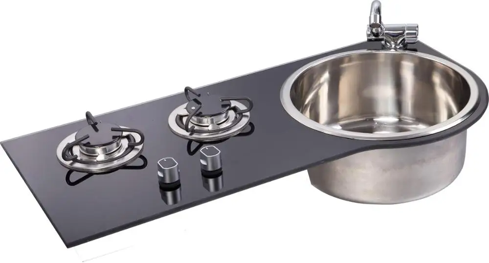 Sink only Лодка Караван Кемпер 2 Бунер LPG газовая плита конфорка и комбинированная раковина с закаленным стеклом 790*375/340*150 мм GR-216 - Цвет: Sink only