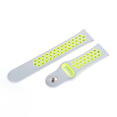 gray yellow 22 мм Универсальный силиконовый ремешок для Xiaomi Amazfit Pace/GTR 47 мм/Stratos 2 2S 3 ремешок для huawei Watch GT GT2 Band для Galaxy - Цвет: gray yellow
