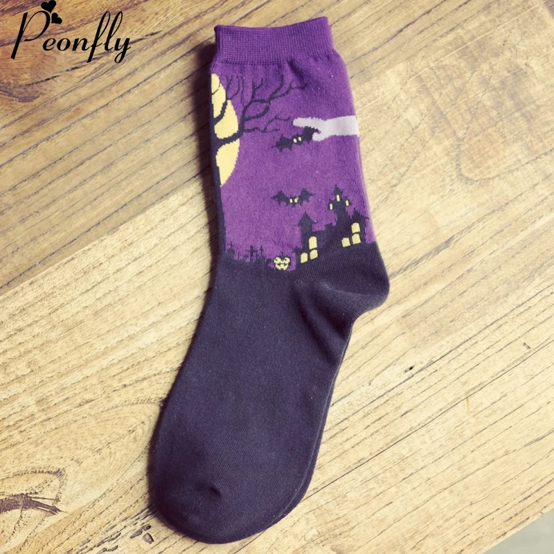 Хэллоуин мультфильм рисунок принт женские носки для девушек милые Термальность