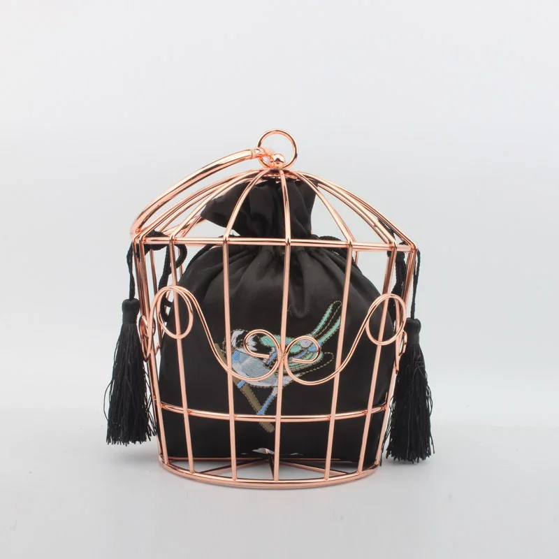 Женская Черная акриловая вечерняя сумка с узором в виде птицы клатч повседневная