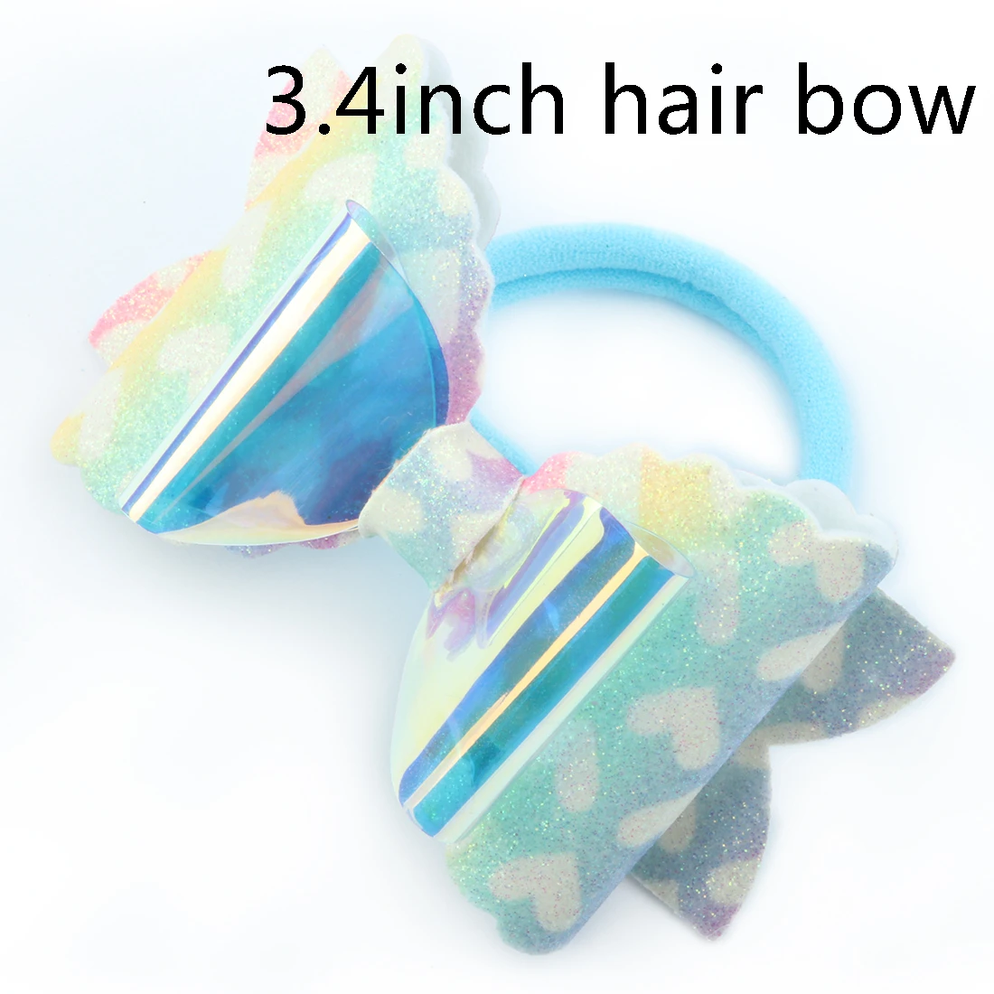 mermaid pvc-5 1 PC Child Hair Bow Tie Elastic Hair Band Glitter Hairbow Rope Rainbow Sequin Sparkly 3 Inch Bows Mermaid Girls Sweet Headwear - Цвет: mermaid pvc-5