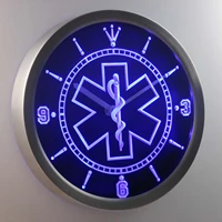 nc0088 ems paramedic medical services neon light signs led wall clock