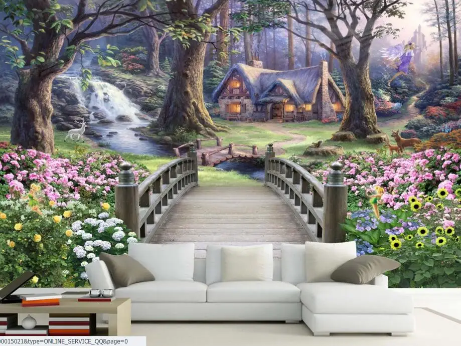 

Custom children's wallpaper,wonderland,3D cartoon for children's room bedroom background wall waterproof wallpaper