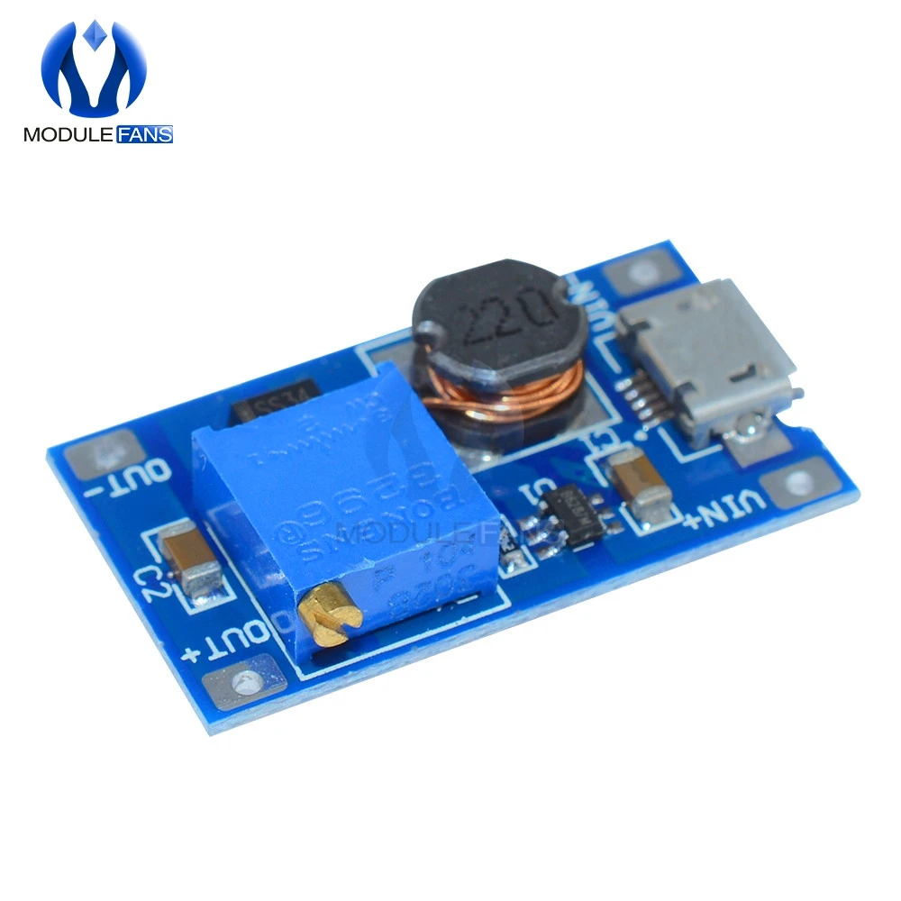 5 шт. 2A MT3608 DC регулируемый Повышающий Модуль повышение пластина Step Up с Micro USB LM2577