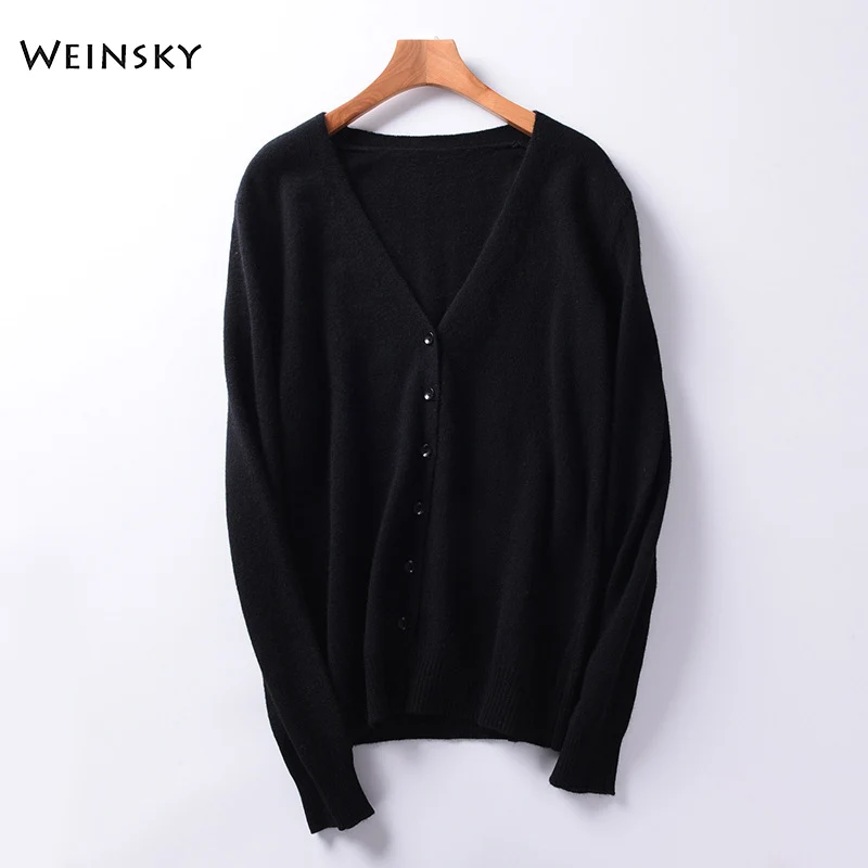 Женские вязаные кашемировые свитера и кардиганы Weinsky на осень зиму 2018 корейская