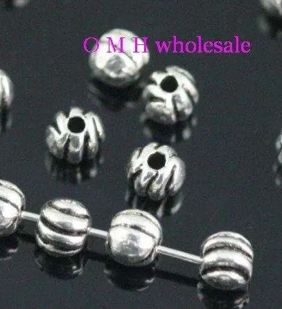 OMH оптовая продажа Бесплатная доставка 60 шт. тибетские серебряные бусины