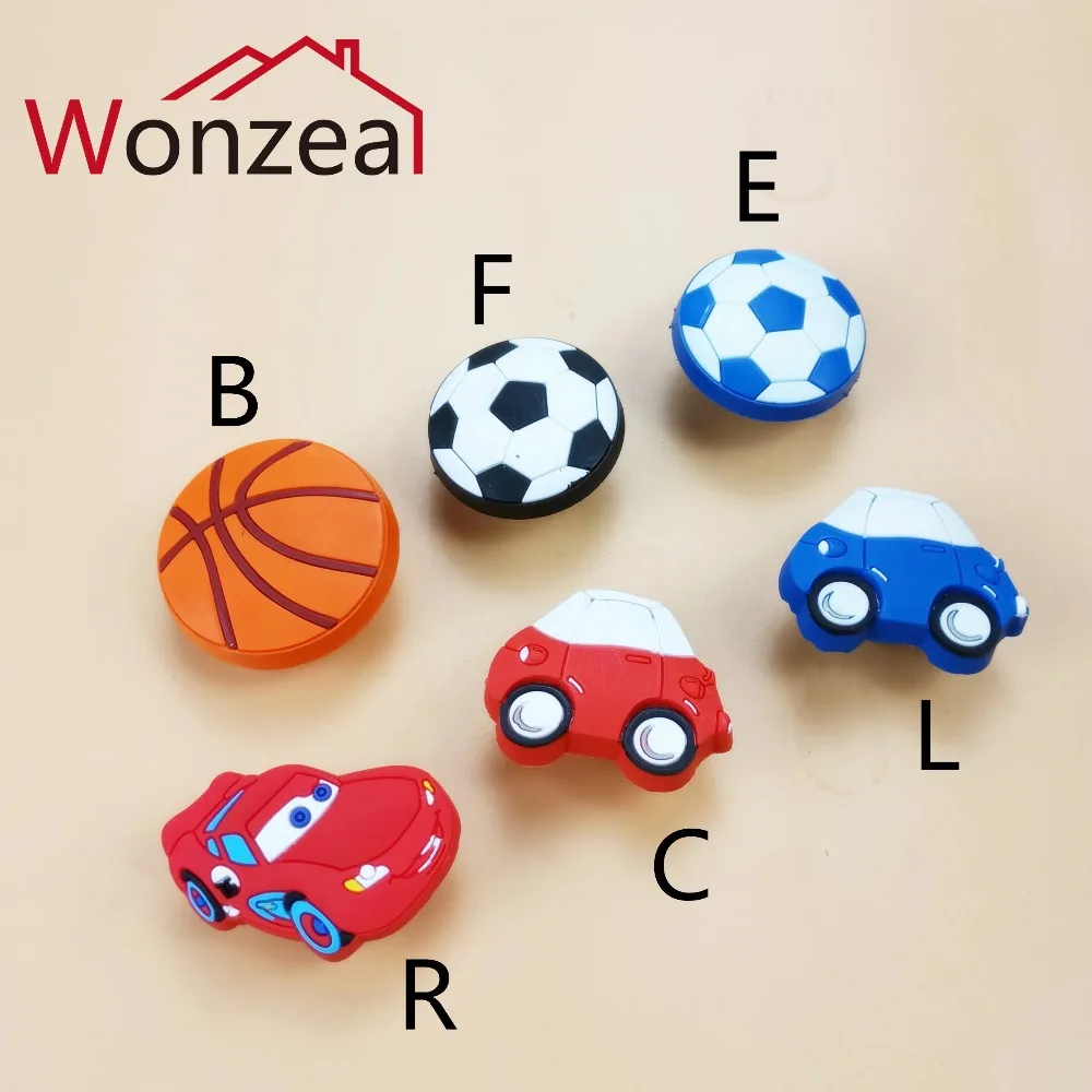 Wonzeal мебельные ручки одиночные мультфильм дети мягкая резина ящик шкаф комод
