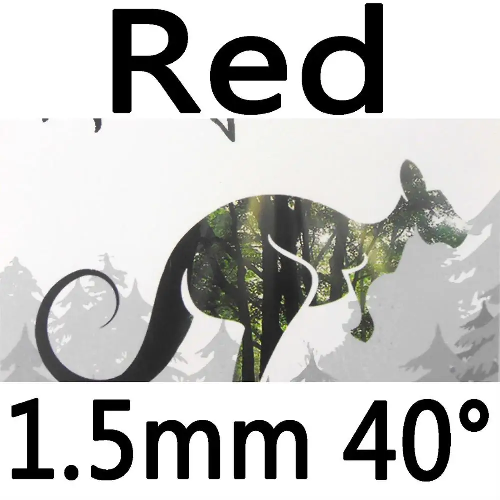 red 1.5mm H40 61 секундный кенгуру Pips-в настольном теннисе резиновый с белой губкой - Цвет: red 1.5mm H40