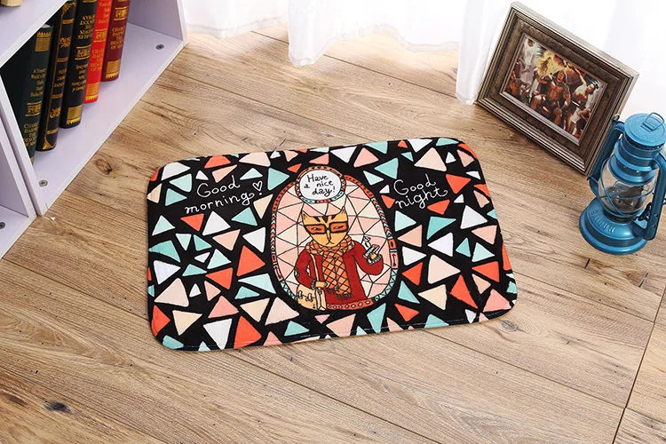 Фланель Мультфильм Кот Кухня Ковер Бегун Спальню Carpet Коврик Крытый Вход 40*60 см |