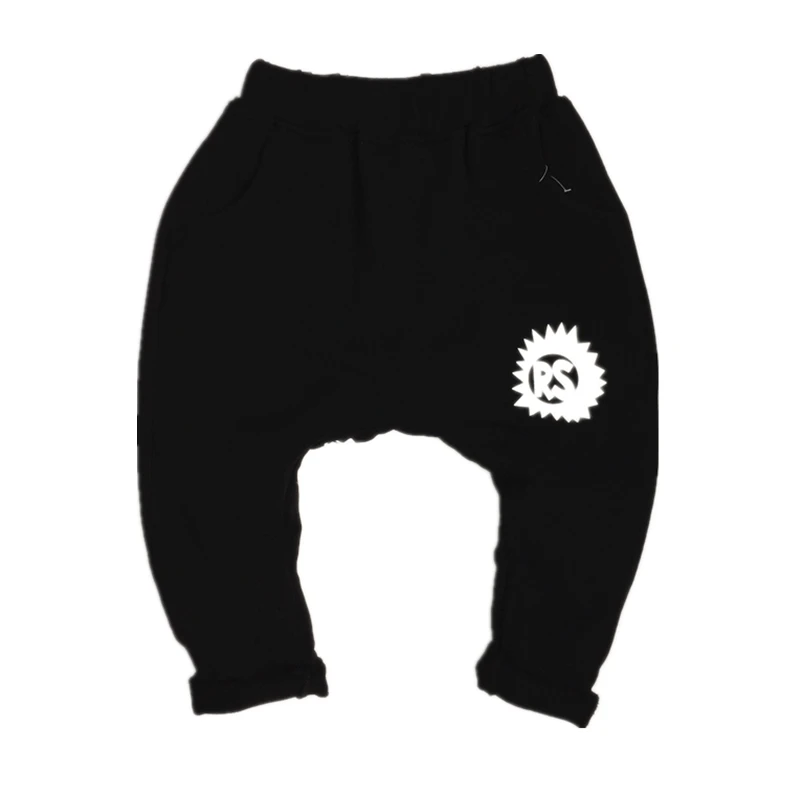 Новинка 2018 года весенне осенний милый рисунок с буквенным принтом детские штаны черные длинные шаровары для