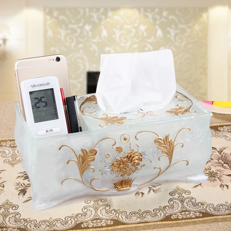 

European style European style living room dining room coffee table multifunctional paper towel box remote control