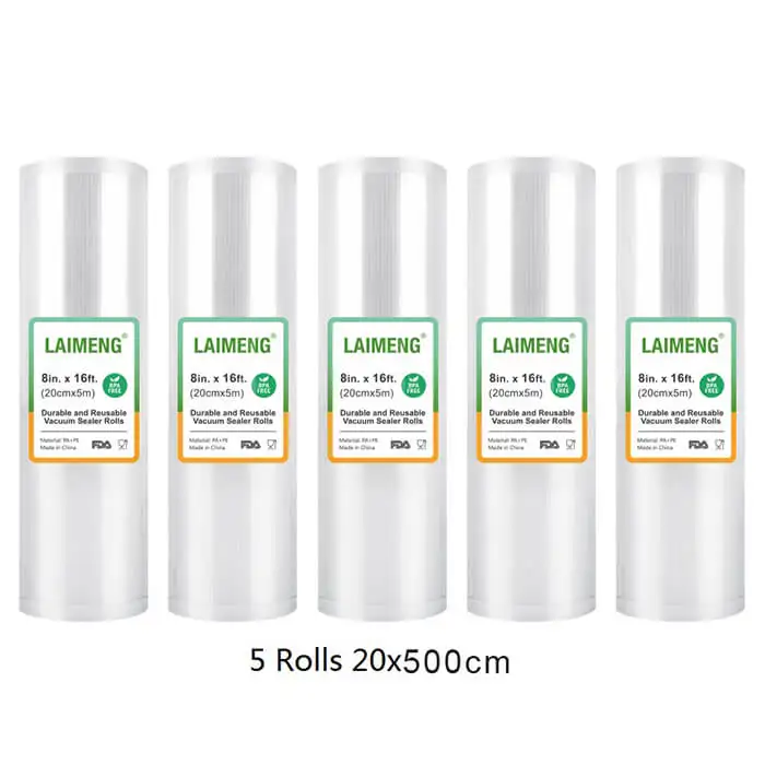 LAIMENG 5 рулонов Sous Vide рулонные пакеты для вакуумной упаковочной машины вакуумные пакеты для хранения пищевых продуктов для вакуумного упаковщика R129 - Цвет: 5R 20-500cm