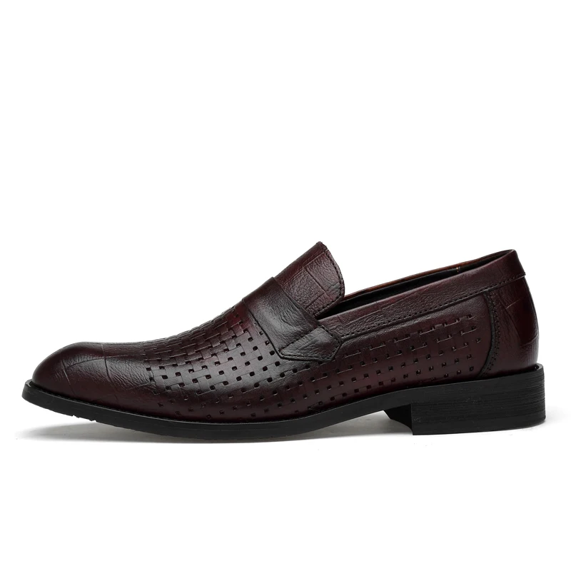 Dark brown Hollow VESONAL/брендовые Модные дышащие яловые туфли; мужские деловые туфли; Мужские броги в джентльменском стиле; классические оксфорды - Цвет: Dark brown Hollow