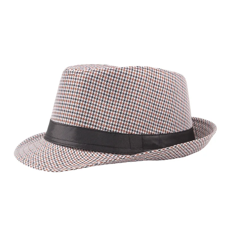 Новая мода ретро мужские шляпы Fedoras Топ Джаз летняя шляпа котелок Кепка Уличная Повседневная шляпа винтажная круглая Кепка s женская - Цвет: Коричневый