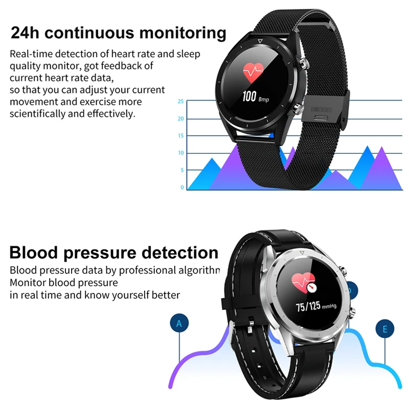 Для мужчин Smart Watch ЭКГ IP68 Водонепроницаемый частота сердечных сокращений монитор