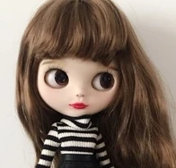 black stripe shirt Новая Элегантная одежда Blyth Doll кожаная юбка блуза с высоким воротником в полоску для кукол blyth azone s ob24 - Цвет: black stripe shirt