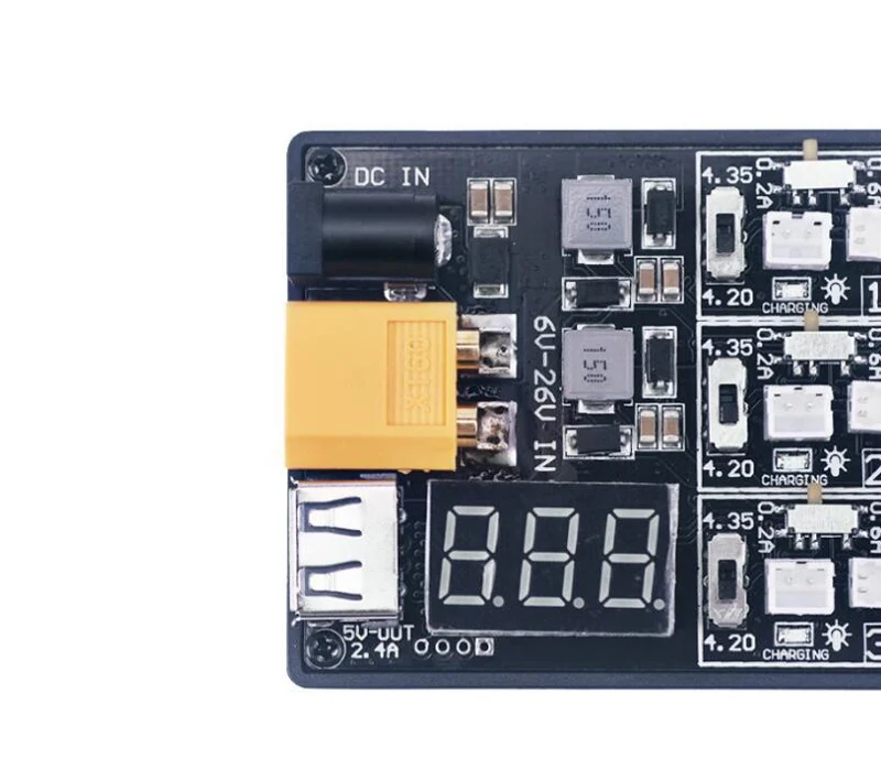 Зарядная плата Lipo LiHV XT60 6 в 1 1S со светодиодным индикатором входным сигналом 12 В 3 А