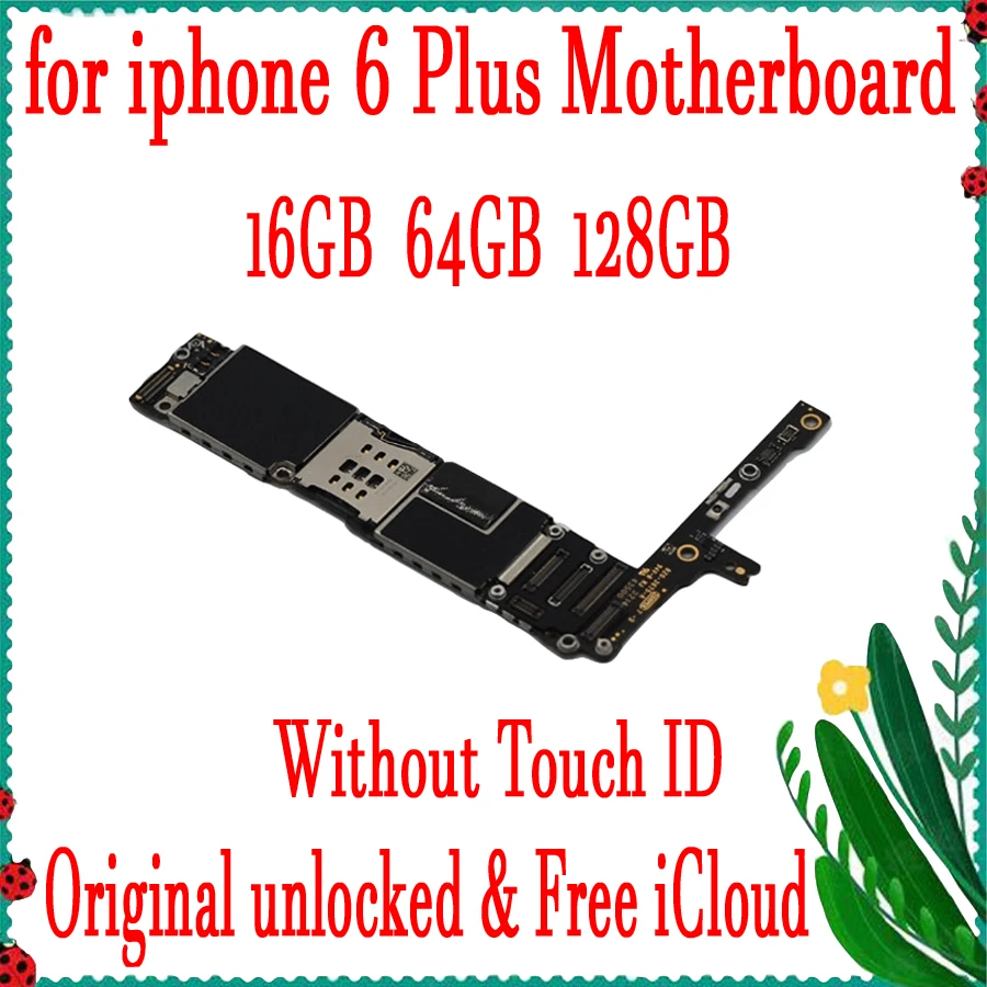 16 Гб 64 128 ГБ Заводская оригинальная материнская плата для iPhone 6 Plus без отпечатков