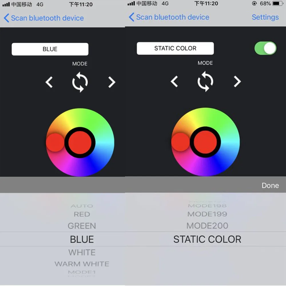 Вращающийся динамический хлопок светодиодный последовательного течет RGBW Ангельские глазки Bluetooth Беспроводной Управление 80 мм 90 мм 100 мм 106 мм 120 мм 160 мм