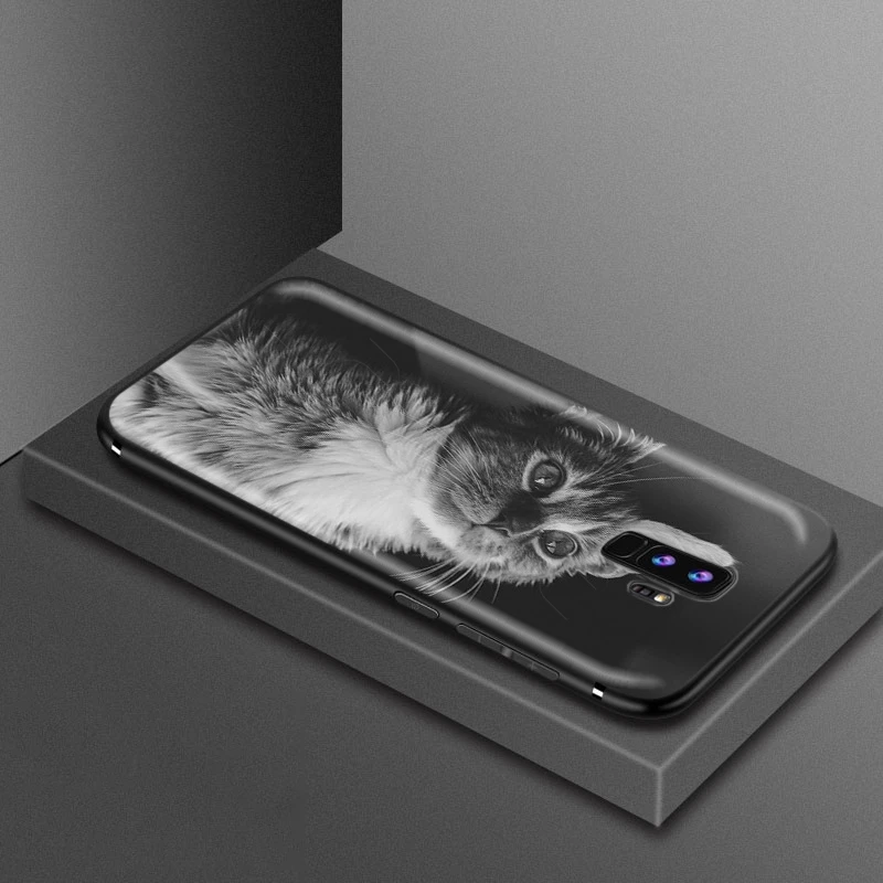 Черный чехол с кошачьими зелеными глазами для Samsung Galaxy J6 A9 A8 A7 A70 A6 A5 A50 A40 A30 A3 A10 A51 A71
