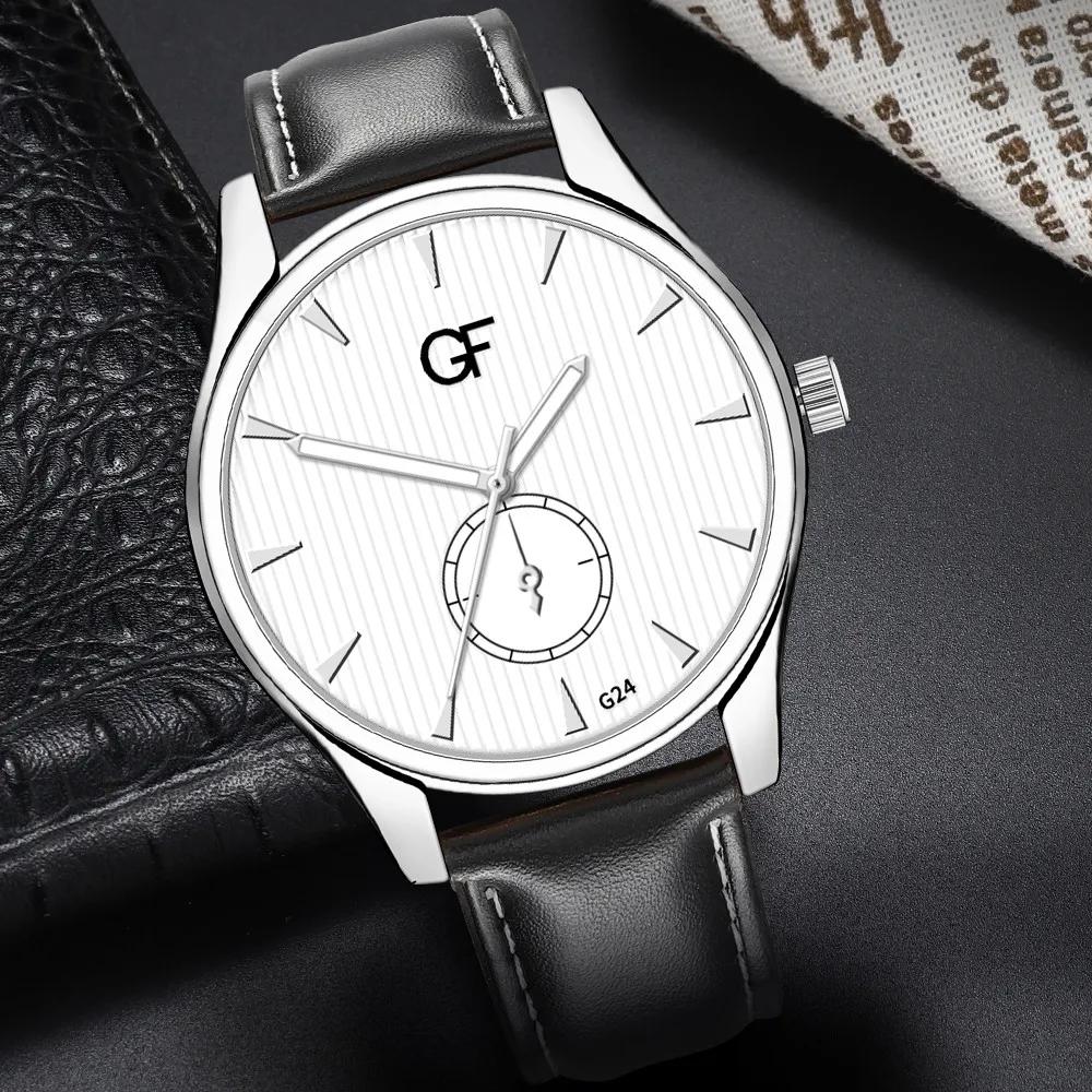 

Mens Watches Top Brand Luxury Hot Man Leather Watch Whatever Late Anyway Letter Watches New Pointer glow erkek kol saati #03