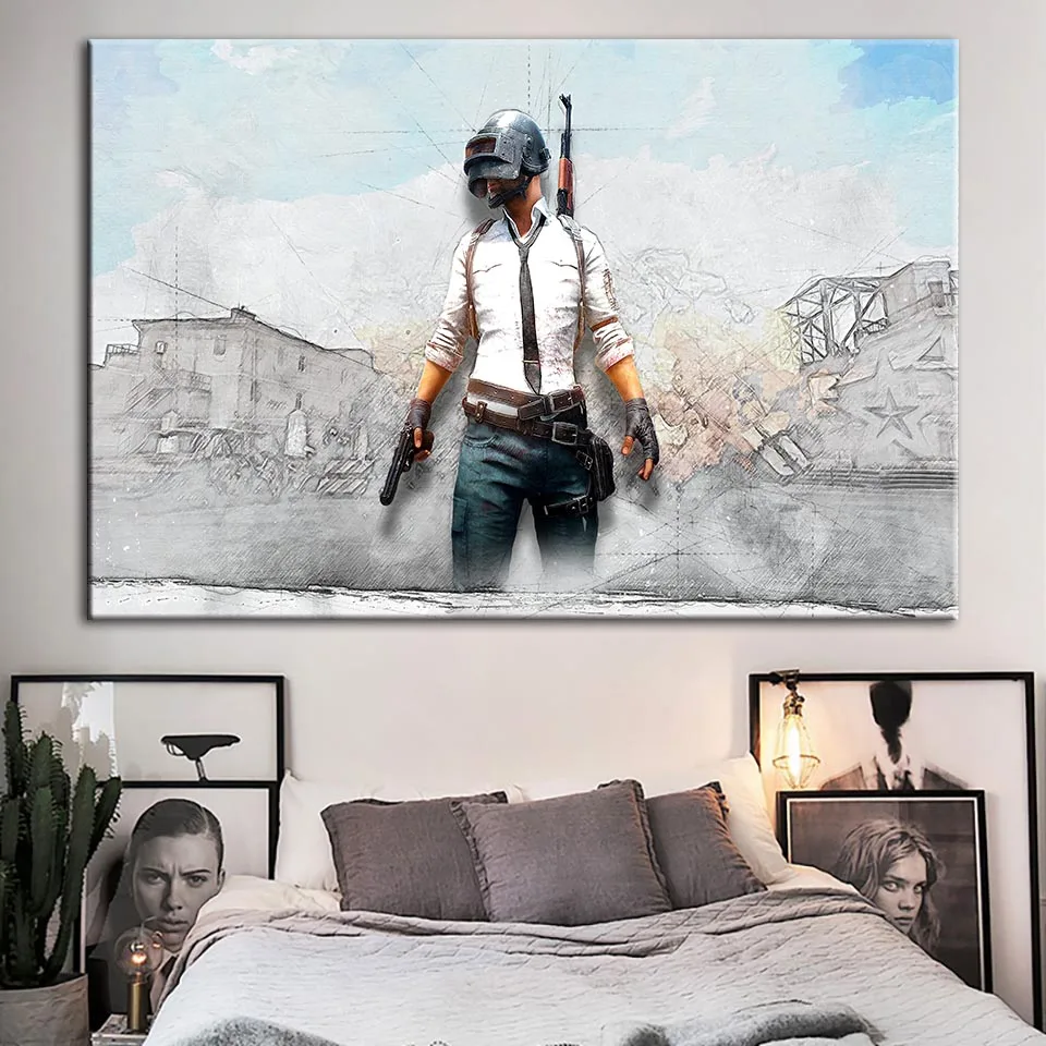 Картины на стену художественные принты Pubg украшение для дома боевая игра холст