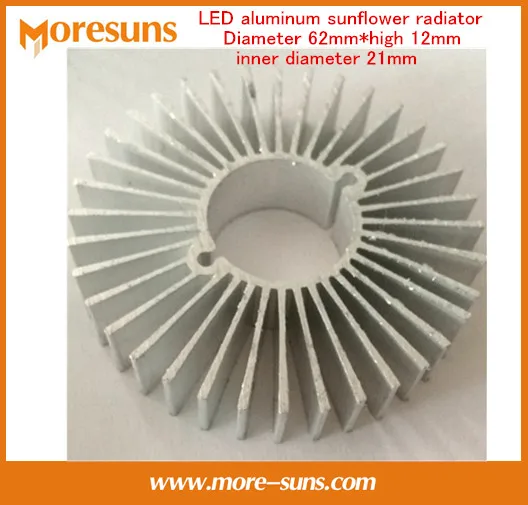 

Fast Free Ship 50pcs LED aluminum sunflower radiator Diameter 62mm*high12mm,inner diameter 21mm sunflower heatsink