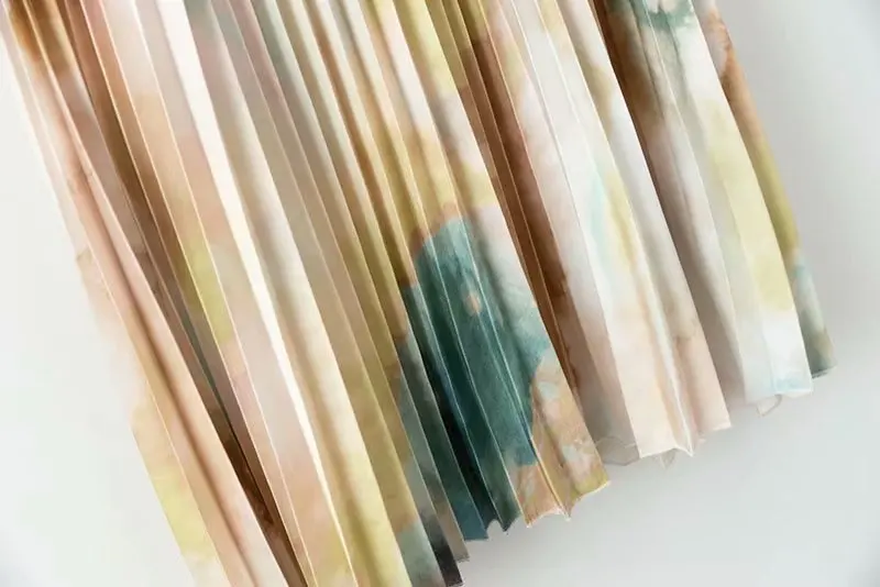 Дениска 2018 Европейский Стиль летние юбки женские Tie-dye Печатные плиссированные