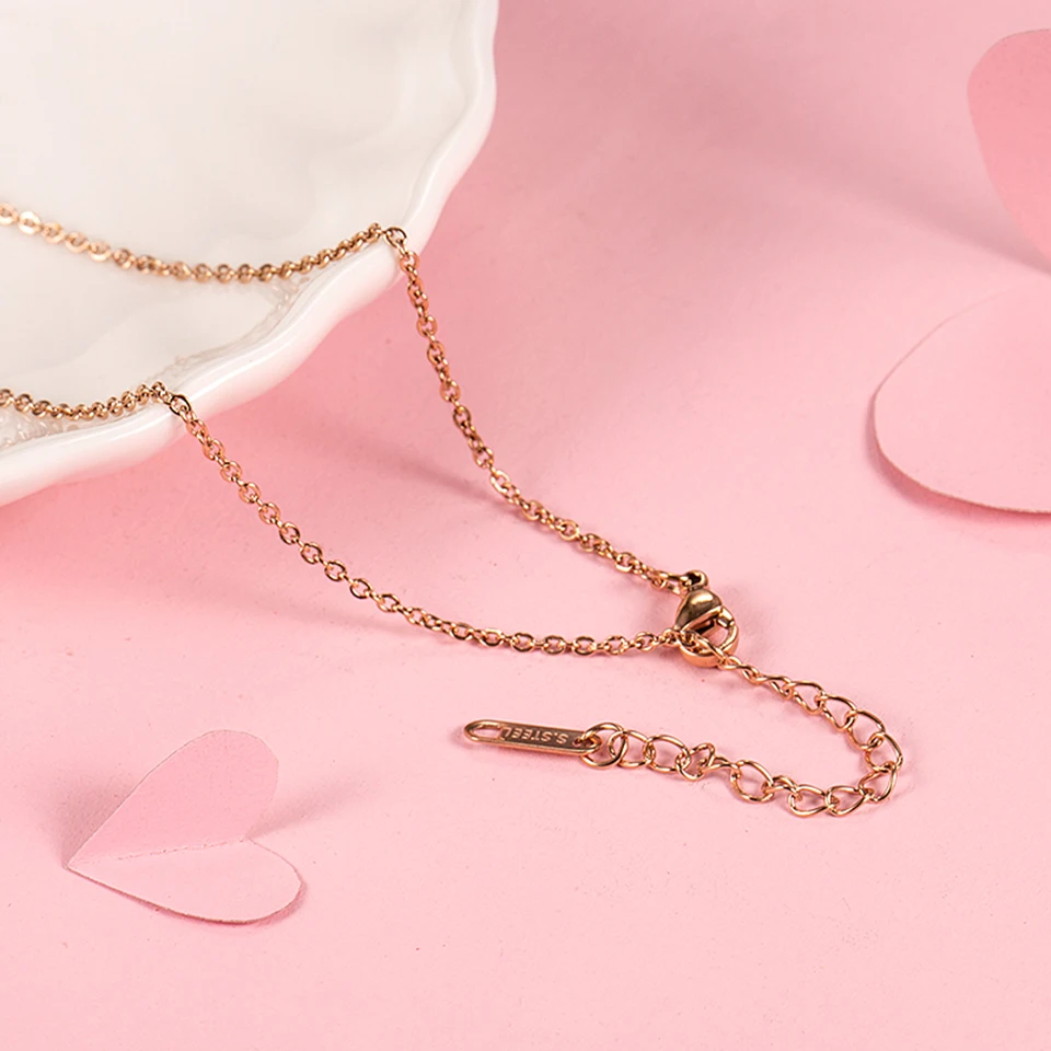 Zircon V Alphabet Pendant Necklace Titanium Stainless Steel Chain Inlaid Trendy Women Jewelry Gift Dropshipping | Украшения и