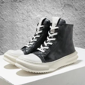 2021 Новинка! Мужские зимние ботинки до середины икры из натуральной кожи на толстом каблуке, зимние ботинки, Мужская увеличенная обувь