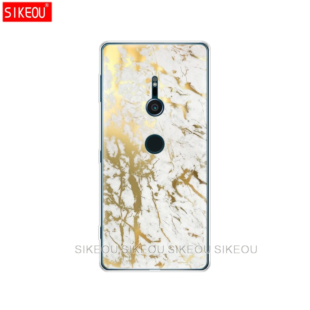 Силиконовый чехол для телефона sony xperia XA1 XA2 ULTRA PLUS L1 L2 XZ1 XZ2 compact XZ PREMIUM gold marble